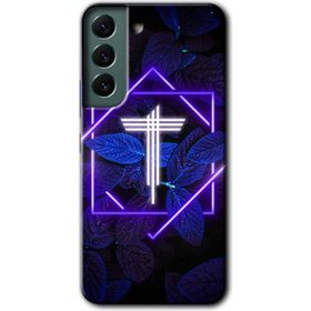 Samsung Galaxy S22 Dark Neon Yaprak T Harfi Baskılı Uyumlu Silikon Kılıf