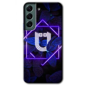 Samsung Galaxy S22 Dark Neon Yaprak Ü Harfi Baskılı Uyumlu Silikon Kılıf