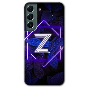 Samsung Galaxy S22 Dark Neon Yaprak Z Harfi Baskılı Uyumlu Silikon Kılıf
