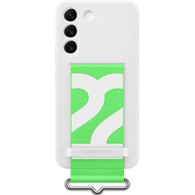 Samsung Galaxy S22 Kayışlı Silikon Beyaz Telefon Kılıf