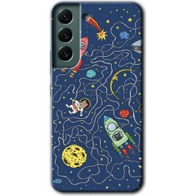 Samsung Galaxy S22 Kedi Galaksi Baskılı Uyumlu Silikon Kılıf