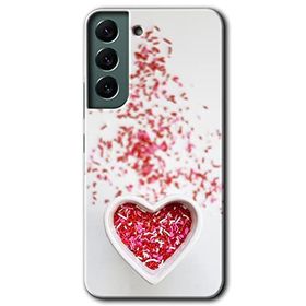 Samsung Galaxy S22 Kılıf HD- Kalpli Şekerleme Desen Baskılı Arka Kapak
