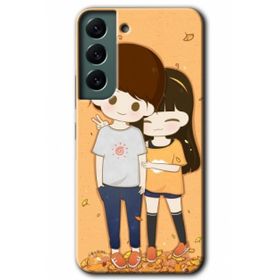 Samsung Galaxy S22 Kılıf HD Şıpsevdi Çift Desen Baskılı Arka Kapak -