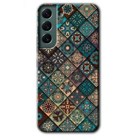 Samsung Galaxy S22 Mandala Desen Baskılı Uyumlu Silikon Kılıf