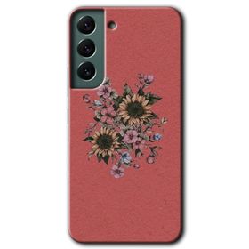 Samsung Galaxy S22 Retro Çiçek Baskılı Uyumlu Silikon Kılıf