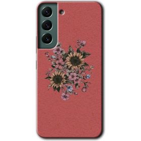Samsung Galaxy S22 Retro Çiçek Baskılı Uyumlu Silikon Kılıf