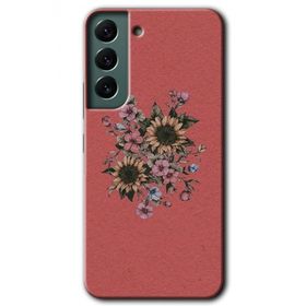 Samsung Galaxy S22 Retro Çiçek Baskılı Uyumlu Silikon Kılıf