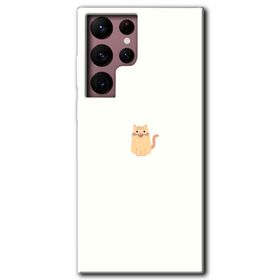 Samsung Galaxy S22 Ultra Cat Minimalism Baskılı Uyumlu Silikon Kılıf