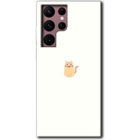 Samsung Galaxy S22 Ultra Cat Minimalism Baskılı Uyumlu Silikon Kılıf