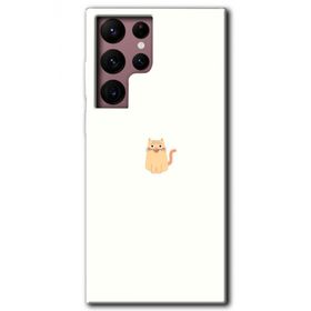Samsung Galaxy S22 Ultra Cat Minimalism Baskılı Uyumlu Silikon Kılıf