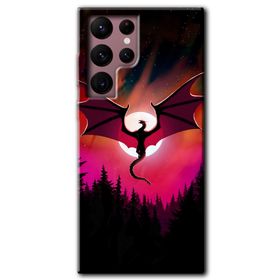 Samsung Galaxy S22 Ultra Dragon Night Baskılı Uyumlu Silikon Kılıf