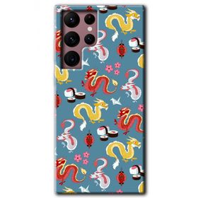 Samsung Galaxy S22 Ultra Funky Dragon Baskılı Uyumlu Silikon Kılıf
