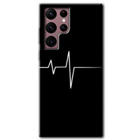 Samsung Galaxy S22 Ultra Heart Rytm Baskılı Uyumlu Silikon Kılıf