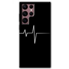 Samsung Galaxy S22 Ultra Heart Rytm Baskılı Uyumlu Silikon Kılıf