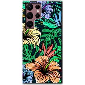 Samsung Galaxy S22 Ultra Hibiscus Flowers Baskılı Uyumlu Silikon Kılıf