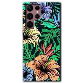 Samsung Galaxy S22 Ultra Hibiscus Flowers Baskılı Uyumlu Silikon Kılıf