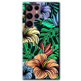 Samsung Galaxy S22 Ultra Hibiscus Flowers Baskılı Uyumlu Silikon Kılıf