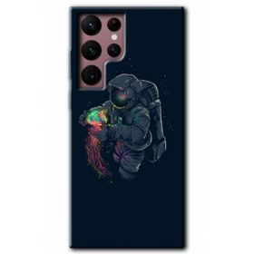 Samsung Galaxy S22 Ultra Kılıf HD- Astronot Kıyafeti Desen Baskılı Arka Kapak