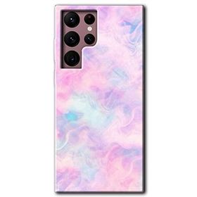 Samsung Galaxy S22 Ultra Pembe Duman Baskılı Uyumlu Silikon Kılıf