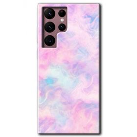 Samsung Galaxy S22 Ultra Pembe Duman Baskılı Uyumlu Silikon Kılıf