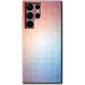Samsung Galaxy S22 Ultra Polygon Graident 3 Baskılı Uyumlu Silikon Kılıf