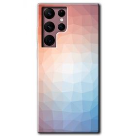 Samsung Galaxy S22 Ultra Polygon Graident 3 Baskılı Uyumlu Silikon Kılıf