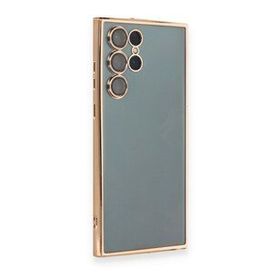 Samsung Galaxy S22 Ultra Razer Lensli Silikon - Gold Cep Telefonu Kılıfı