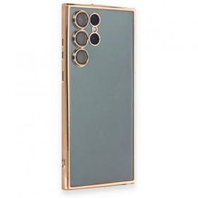 Samsung Galaxy S22 Ultra Razer Lensli Silikon - Gold Cep Telefonu Kılıfı