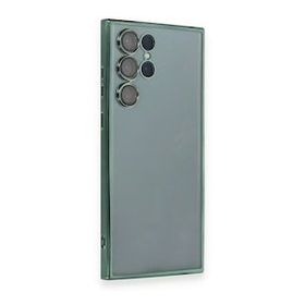 Samsung Galaxy S22 Ultra Razer Lensli Silikon - Yeşil Cep Telefonu Kılıfı