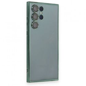 Samsung Galaxy S22 Ultra Razer Lensli Silikon - Yeşil Cep Telefonu Kılıfı