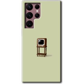 Samsung Galaxy S22 Ultra Retro TV Baskılı Uyumlu Silikon Kılıf