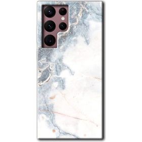 Samsung Galaxy S22 Ultra White Marble Baskılı Uyumlu Silikon Kılıf
