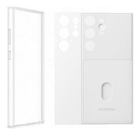Samsung Galaxy S23 Beyaz Ultra Çerçeveli ve Kart Yuvalı Telefon Kılıfı
