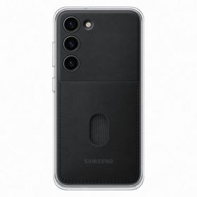 Samsung Galaxy S23 Çerçeveli & Kart Yuvalı Siyah Telefon Kılıfı