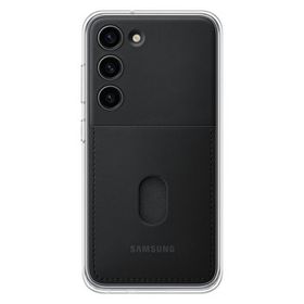 Samsung Galaxy S23 Çerçeveli & Kart Yuvalı Siyah Telefon Kılıfı
