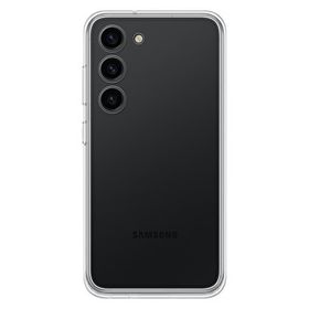 Samsung Galaxy S23 Çerçeveli & Kart Yuvalı Siyah Telefon Kılıfı