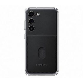 Samsung Galaxy S23 Çerçeveli & Kart Yuvalı Siyah Telefon Kılıfı