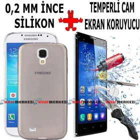 Samsung Galaxy S4 Temperli Ekran Koruyucu Silikon Kılıf
