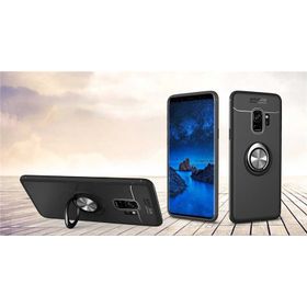 Samsung Galaxy S9 Plus Ravel Yüzüklü Standlı Kapak Uyumlu Silikon Kılıf