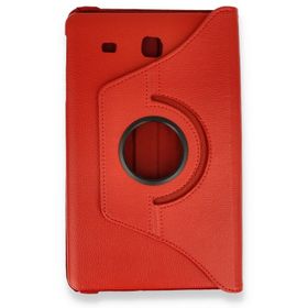 Samsung Galaxy T560 Tab E 9.7 Kırmızı 360 Tablet Deri Kılıf