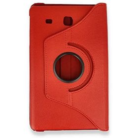 Samsung Galaxy T560 Tab E 9.7 Kırmızı 360 Tablet Deri Kılıf