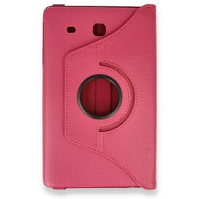 Samsung Galaxy T560 Tab E 9.7 Pembe 360 Tablet Deri Kılıf