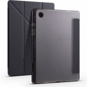 Samsung Galaxy Tab A8 10.5 SM-X200 Standlı Tri Folding Kalemlikli Silikon Smart Cover Siyah Tablet Kılıfı