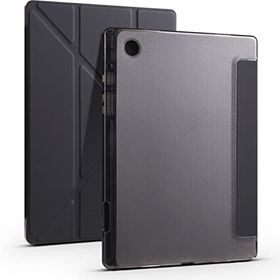 Samsung Galaxy Tab A8 10.5 SM-X200 Standlı Tri Folding Kalemlikli Silikon Smart Cover Siyah Tablet Kılıfı