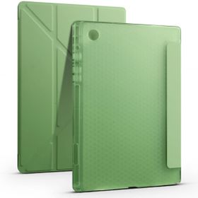 Samsung Galaxy Tab A8 10.5 SM-X200 Standlı Tri Folding Kalemlikli Silikon Smart Cover Yeşil Tablet Kılıfı