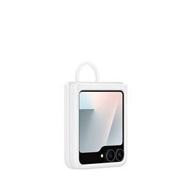 Samsung Galaxy Z Flip FE Yüzüklü Silikon Beyaz Telefon Kılıfı