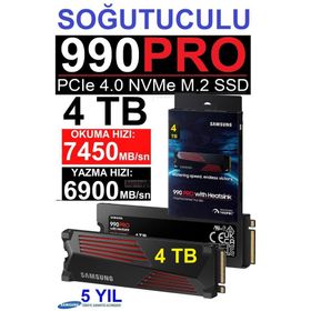 Samsung MZ-V9P4T0CW 990 Pro 4 TB Soğutuculu SSD