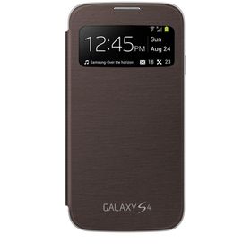 Samsung Orijinal EF-CI950BAEGWW Flip Cover Galaxy S4 İle Uyumlu Kahverengi Telefon Kılıfı