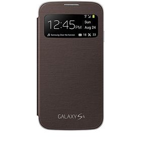 Samsung Orijinal EF-CI950BAEGWW Flip Cover Galaxy S4 İle Uyumlu Kahverengi Telefon Kılıfı