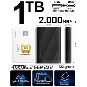 Samsung T9 MU-PG1T0B/WW USB 3.2 1 TB Taşınabilir SSD